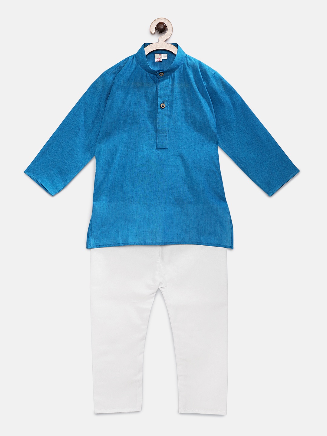 

Ridokidz Boys Blue & White Solid Kurta with Pyjamas