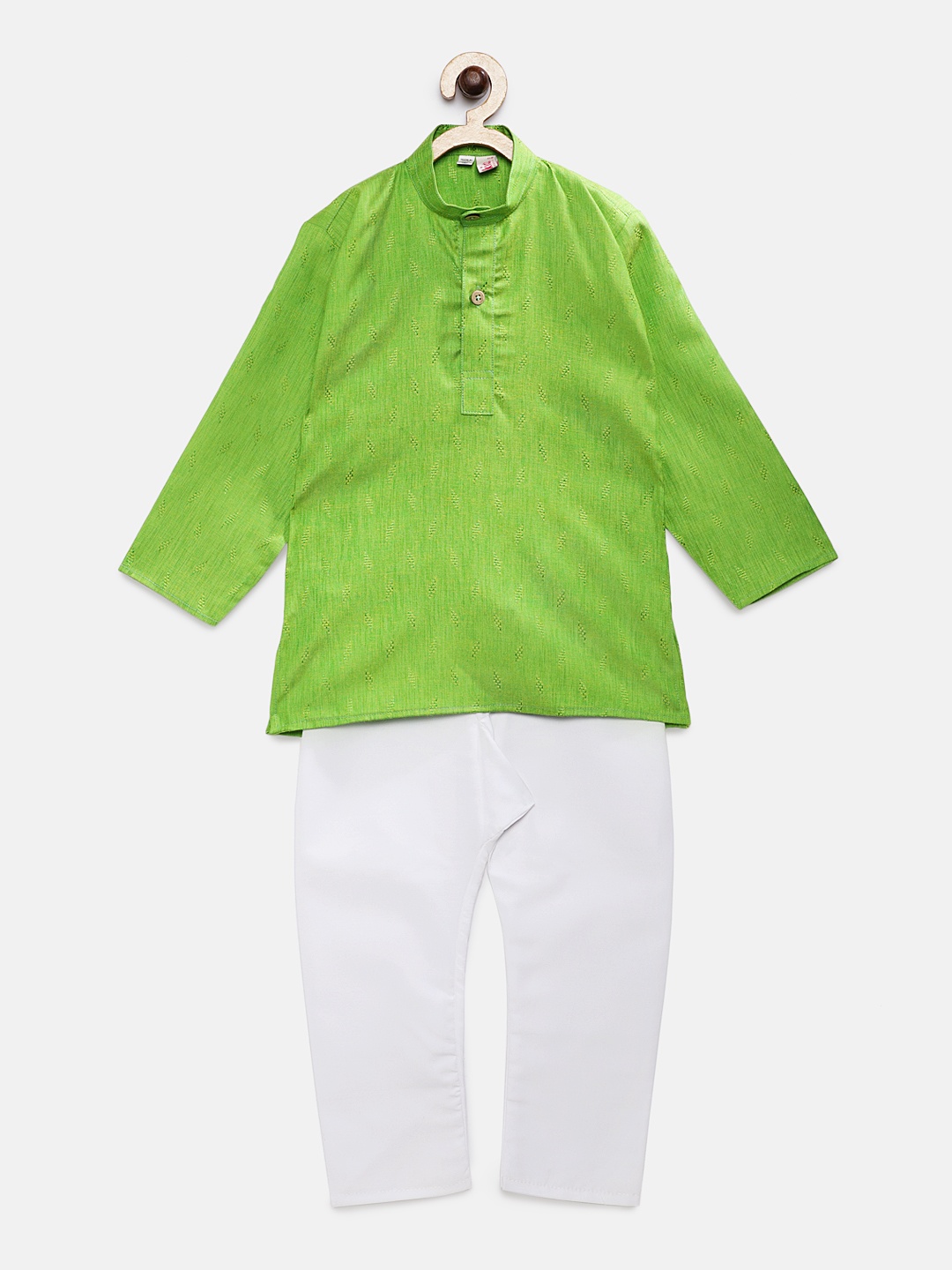 

Ridokidz Boys Green Solid Kurta with Pyjamas