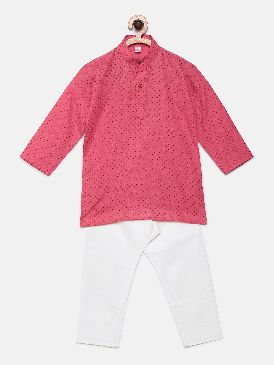 

Ridokidz Boys Pink & White Printed Kurta with Pyjamas