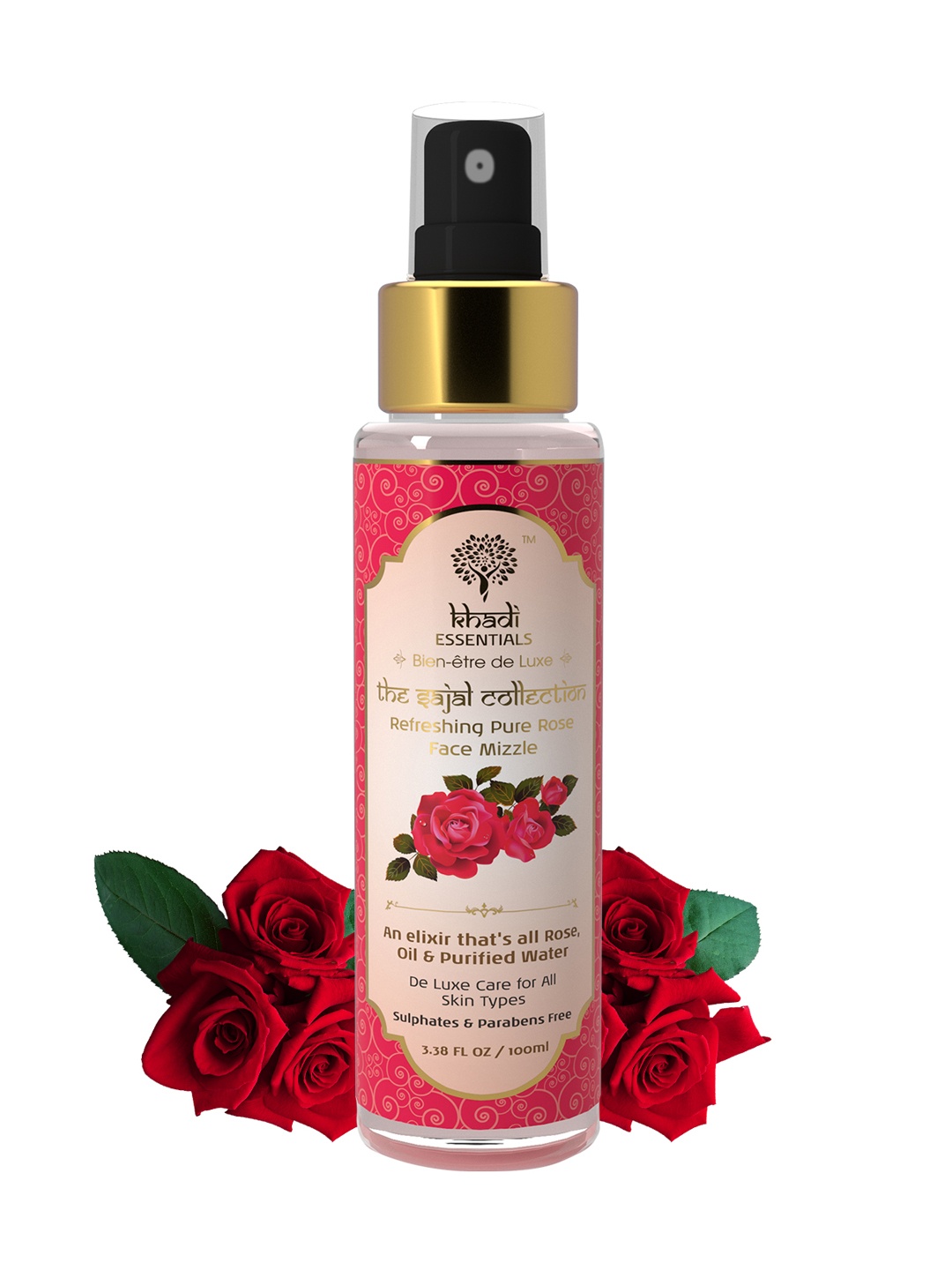 

Khadi Essentials Refreshing Rose Hydrating Toning Face Mist for Makeup Removal & Cleansing, Peach