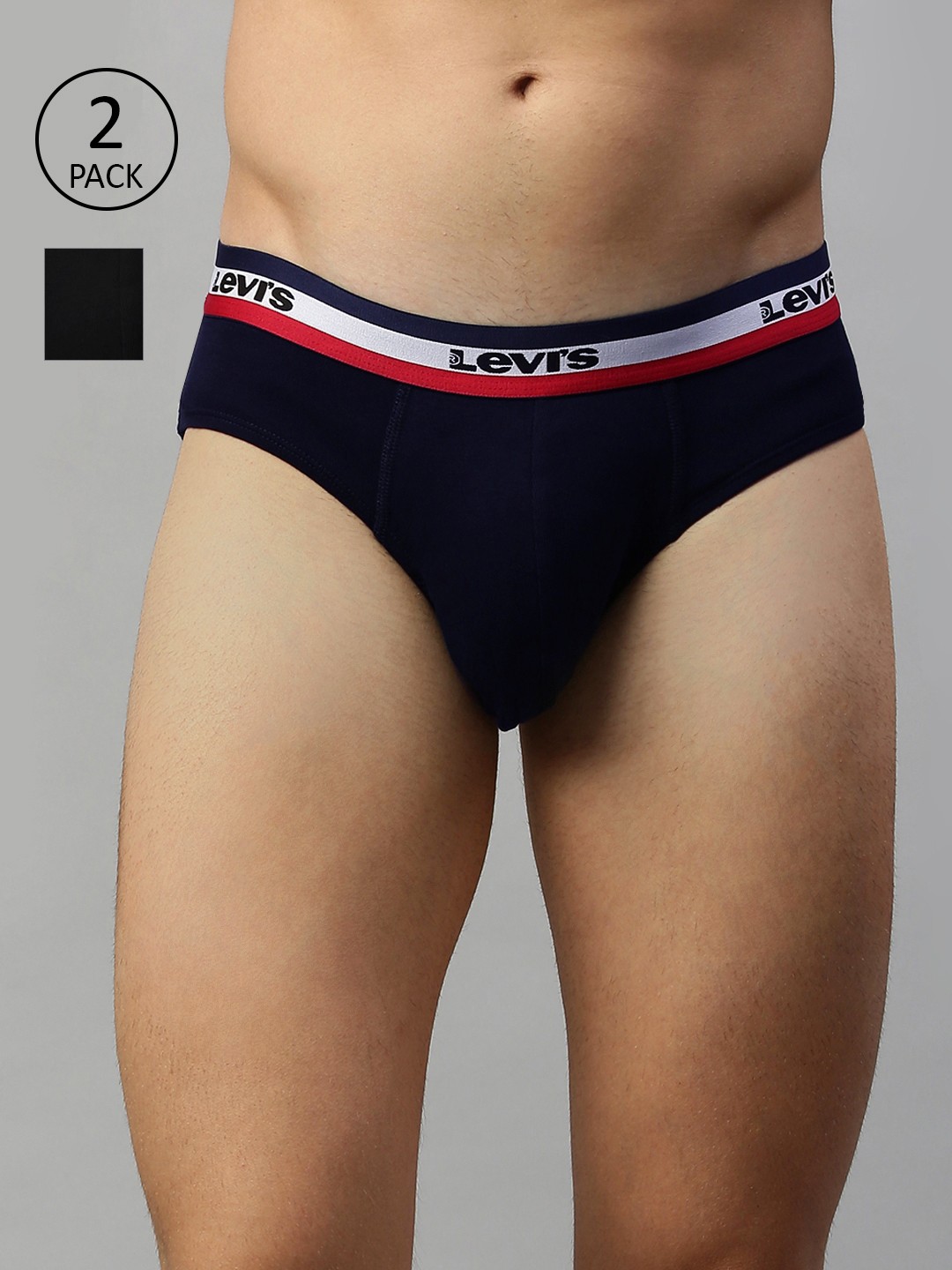 

Levis Men Pack of 2 Smartskin Technology Cotton Briefs with Tag Free Comfort #002, Black