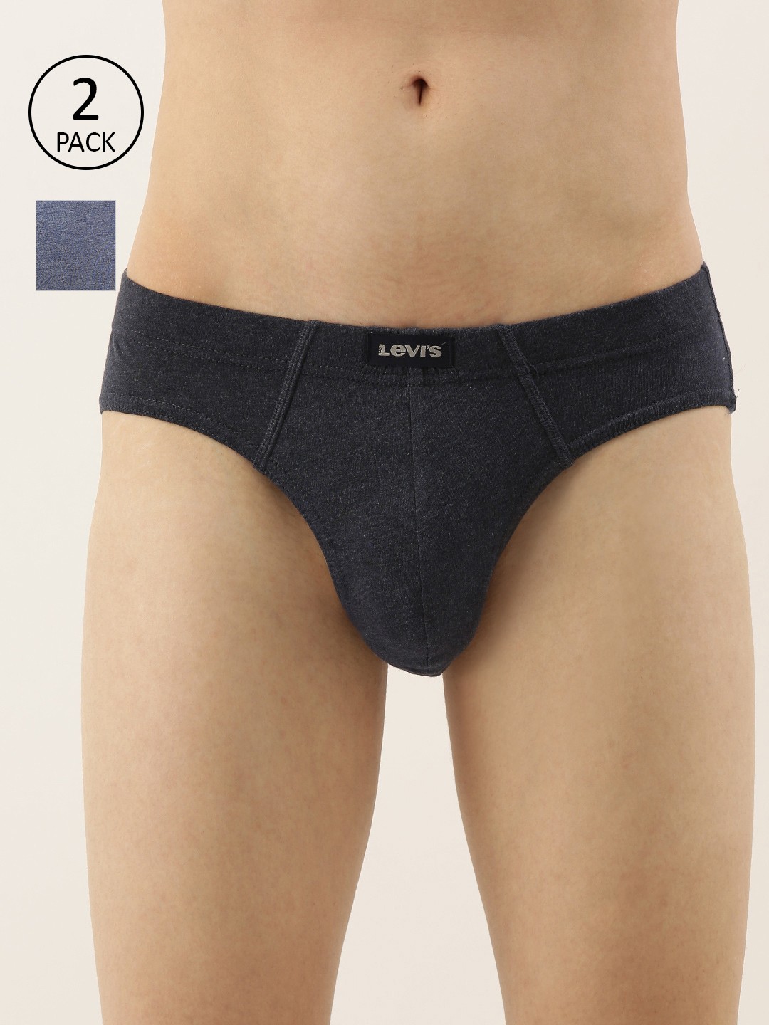 

Levis Men Pack of 2 Blue Solid Basic Briefs #011