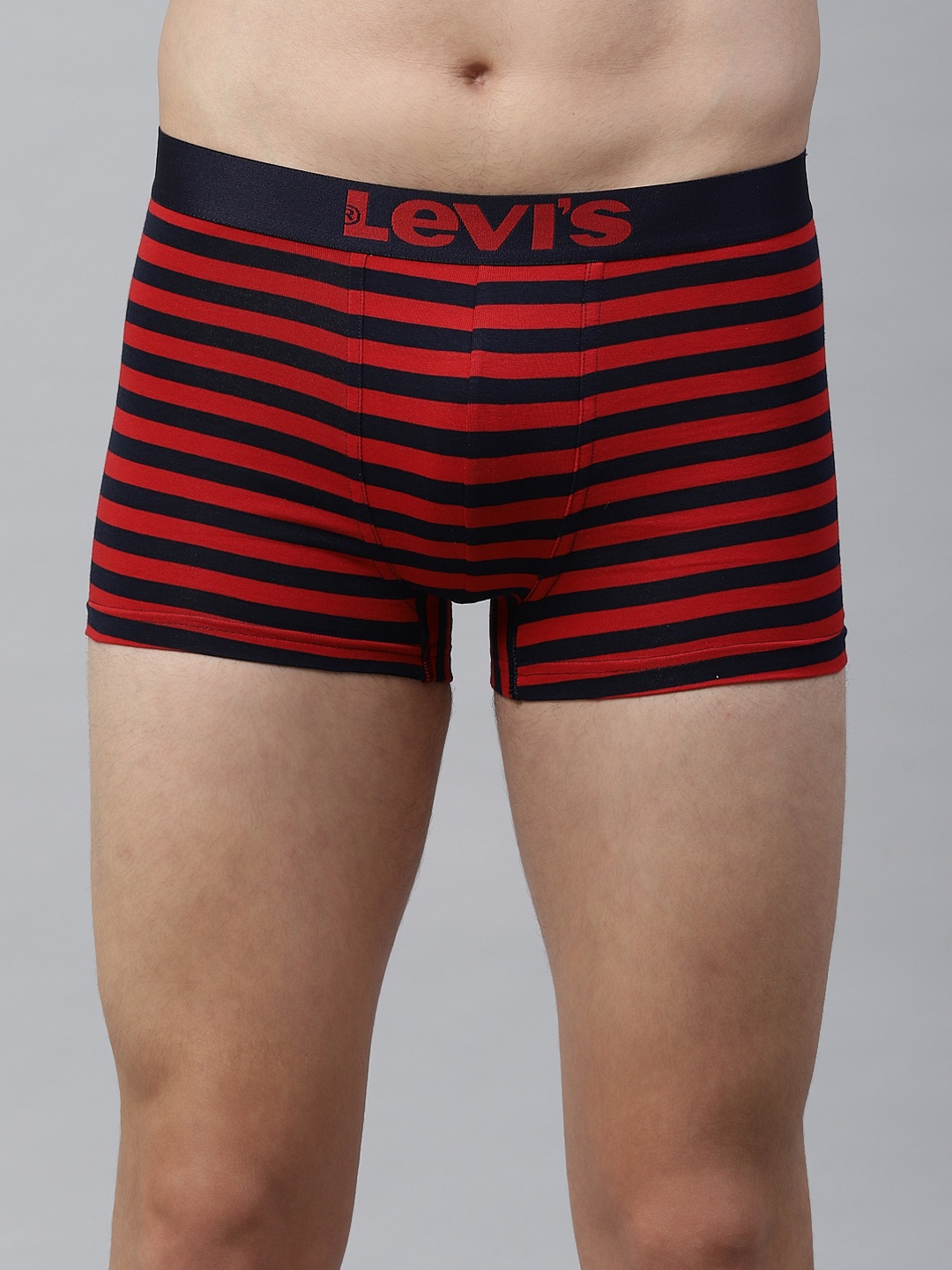 

Levis Men Red & Navy Blue Striped Trunks 006-TRUNK-ST-1