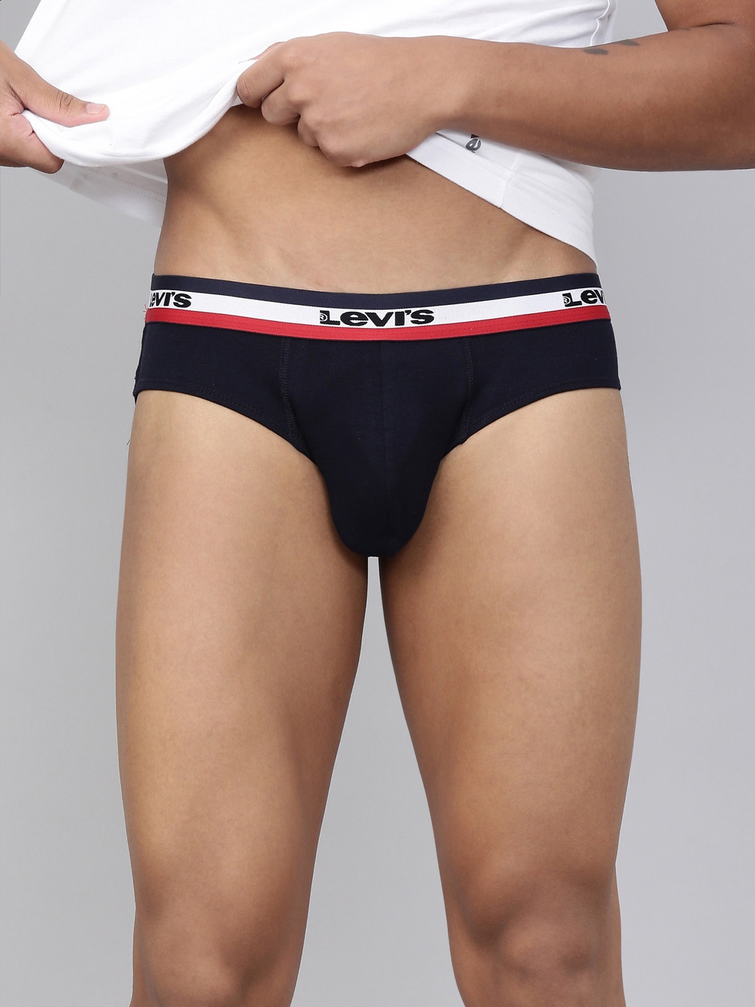 

Levis Men Smartskin Technology Cotton Briefs with Tag Free Comfort #002-BRIEF, Navy blue