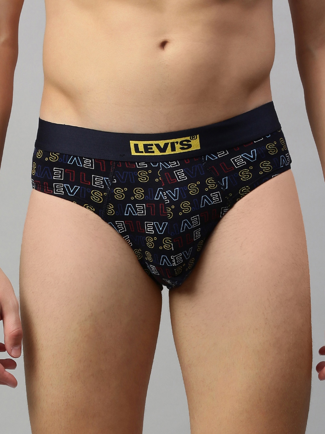 

Levis Men Navy Blue Printed Pure Cotton Briefs #021-BRIEF-NVY/CH.RED-P1