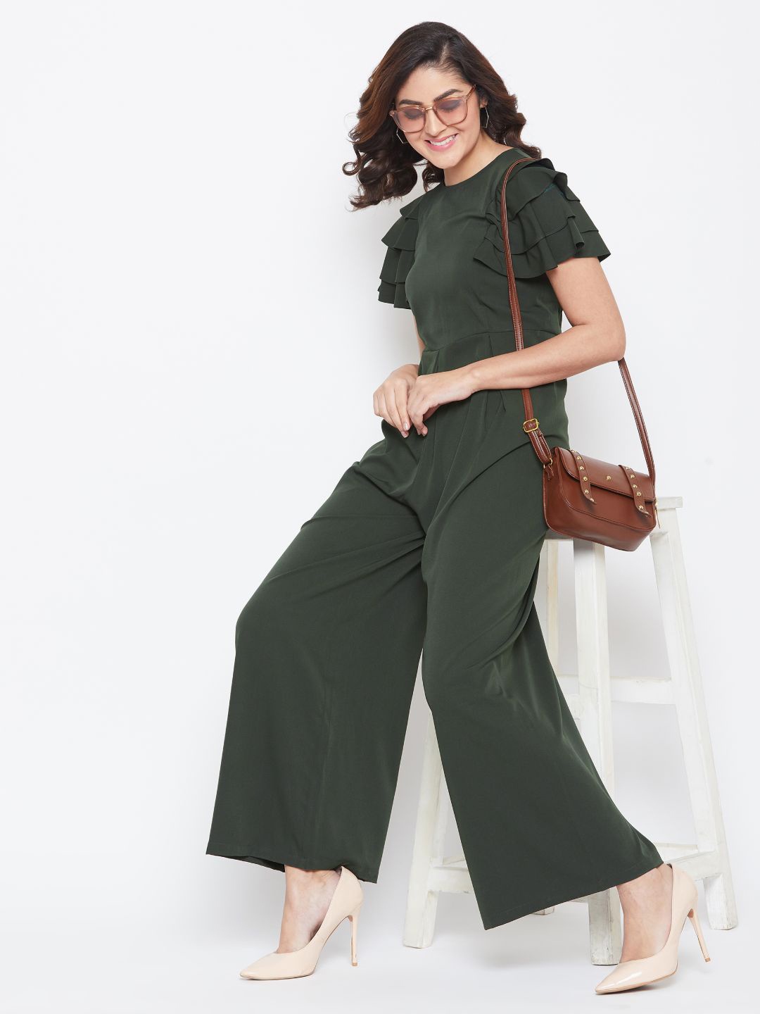 

Uptownie Lite Basic Ruffle Jumpsuit, Green