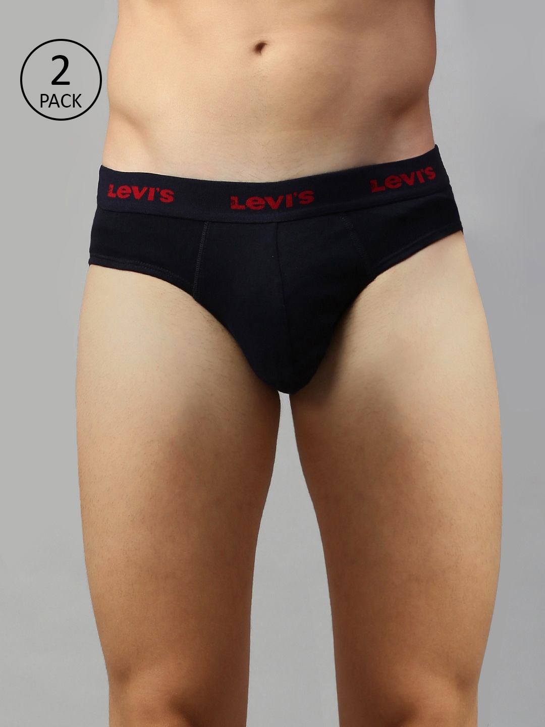 

Levis Men Pack of 2 Smartskin Technology Cotton Trunks with Tag Free Comfort #002-BRIEF, Navy blue