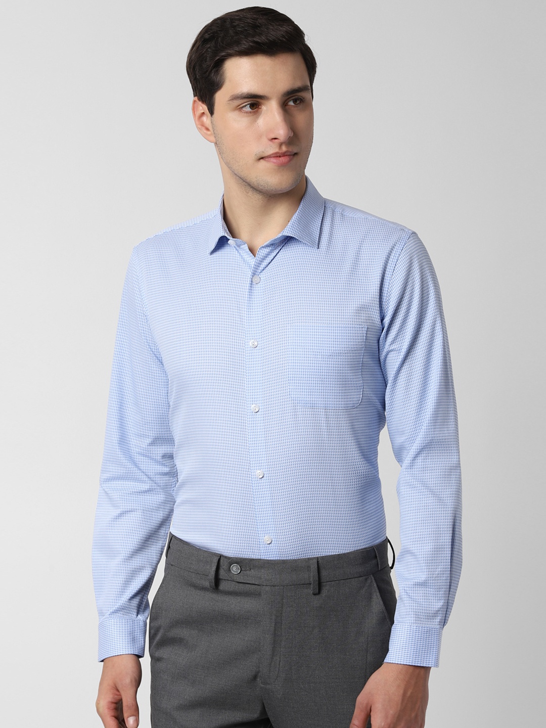 

Peter England Men Blue Regular Fit Printed Formal Shirt