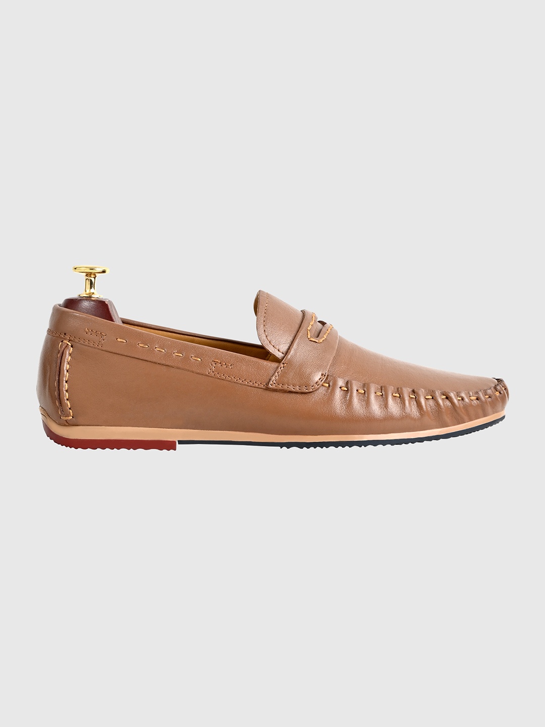 

Egle Men Tan Brown Leather Penny Loafers