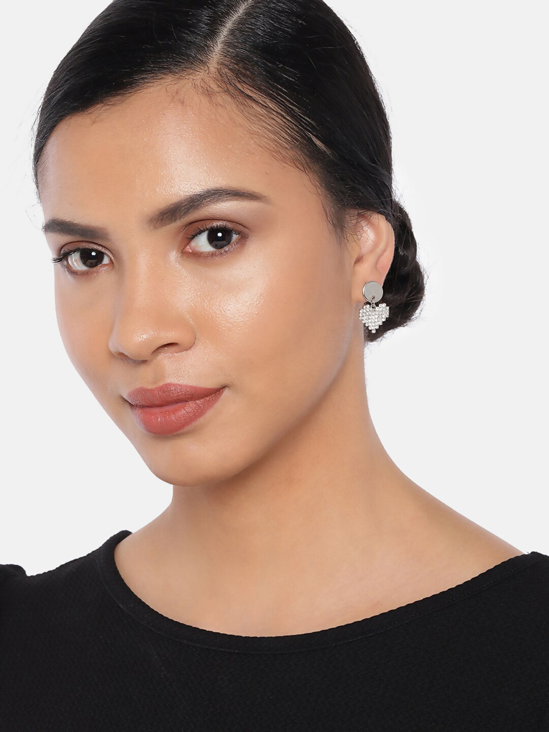 

Ayesha Silver-Plated Heart Shaped Drop Earrings