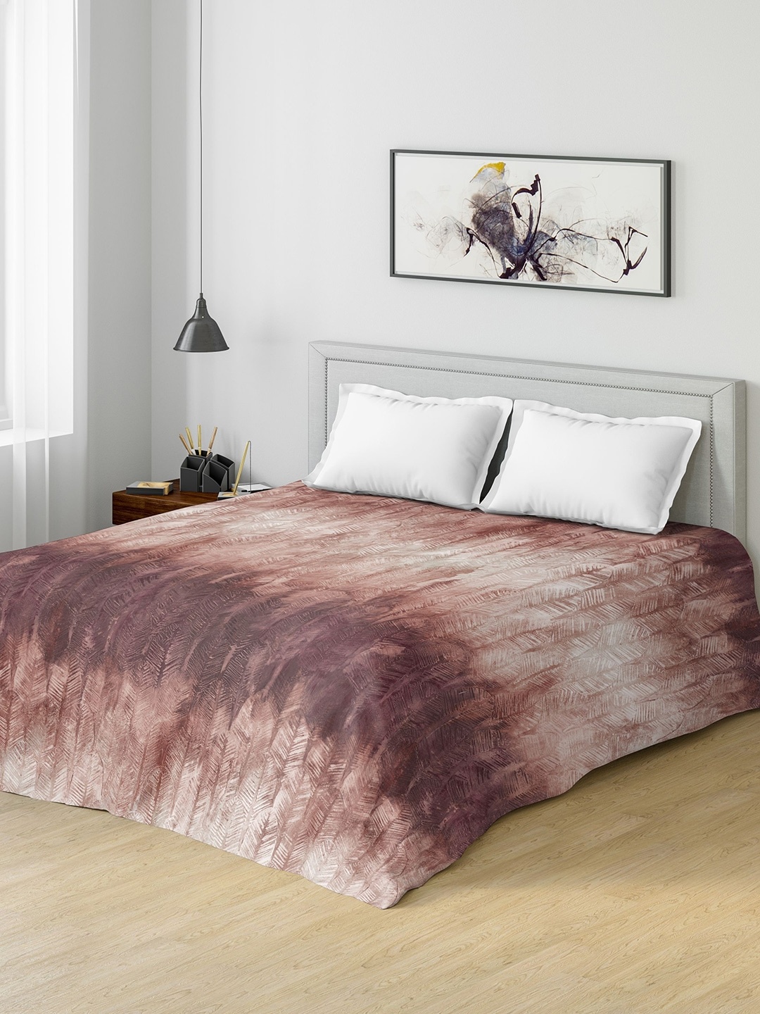 DDecor Brown & White Abstract Mild Winter 150 GSM Double Bed Comforter