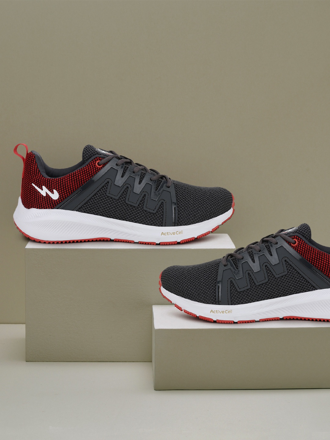 

Campus Men Charcoal Grey & Red Running Shoes