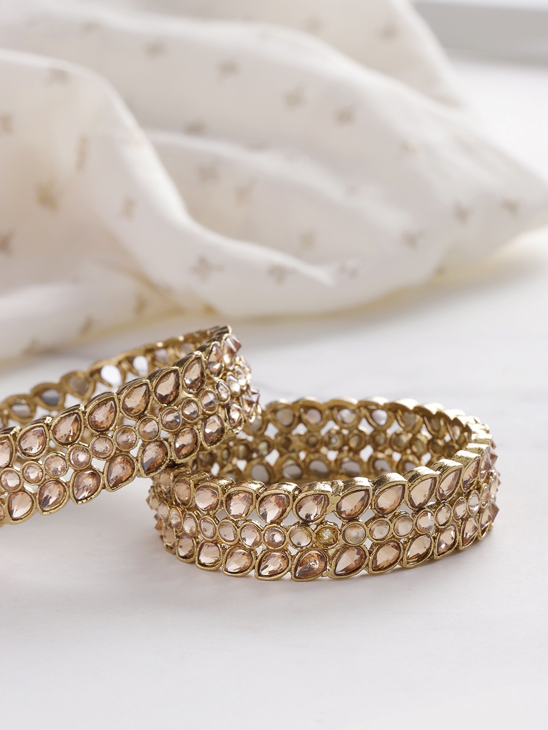 

YouBella Set of 2 Gold-Plated Stone-Studded Bangles