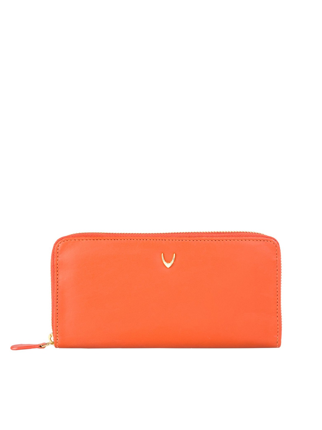 

Hidesign Women Orange Solid Zip Around Leather Wallet