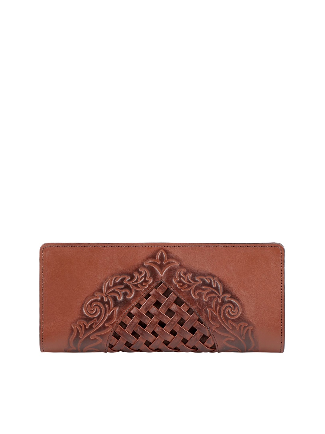 

Hidesign Women Brown Textured Leather Two Fold Wallet