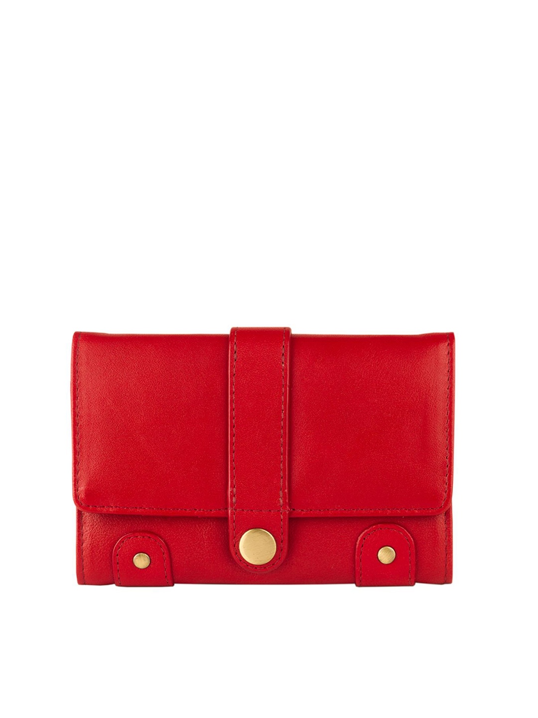 

Hidesign Women Red Solid Leather Three Fold Wallet