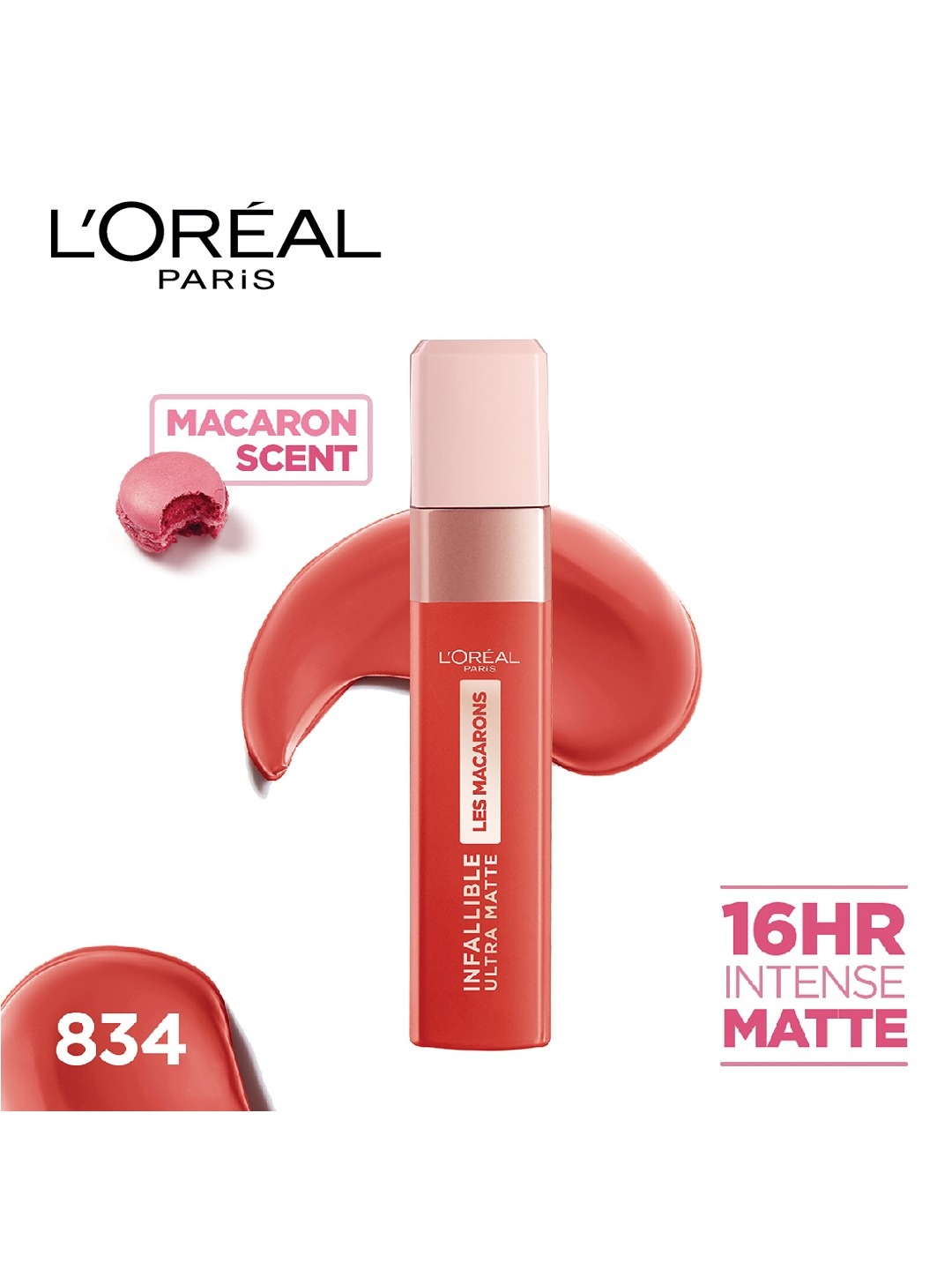 

LOreal Paris Infallible Ultra Matte Les Macarons Liquid Lipstick - Infinite Spice 834, Red