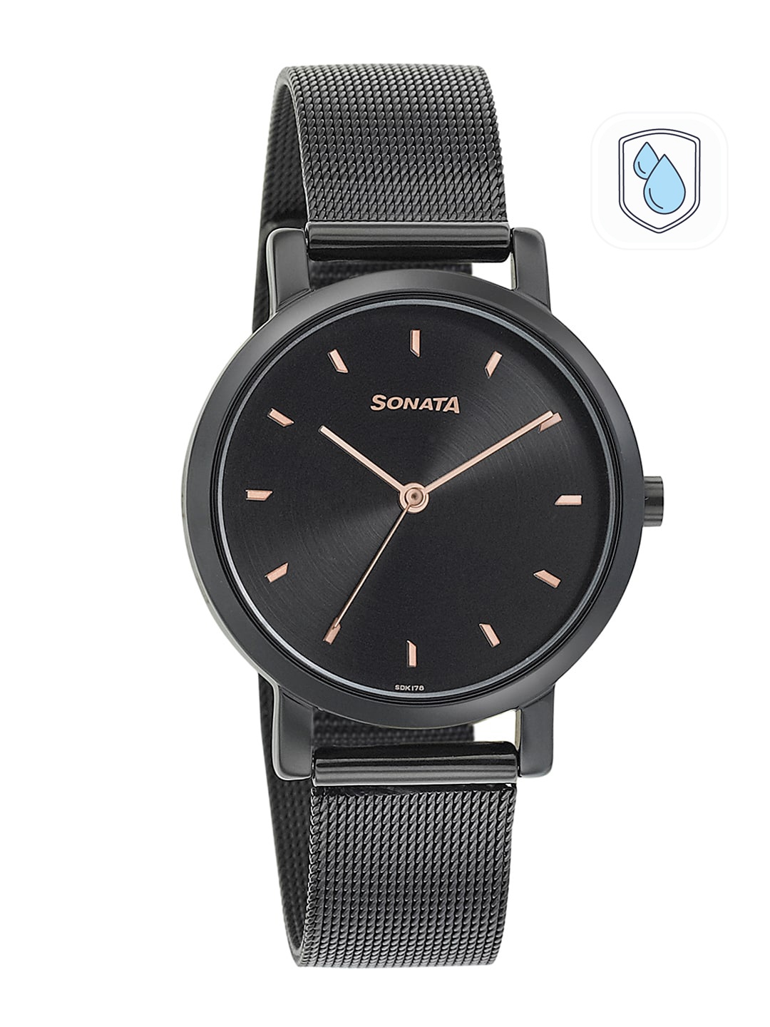 

Sonata Onyx Women Black Analogue watch 8164NM02