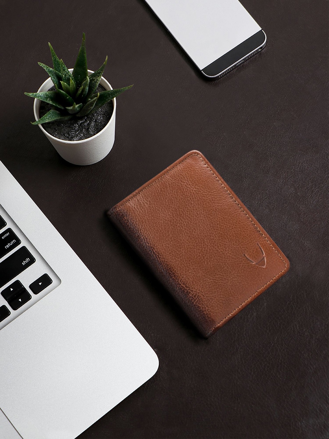 

Hidesign Men Tan Brown Textured Leather Card Holder