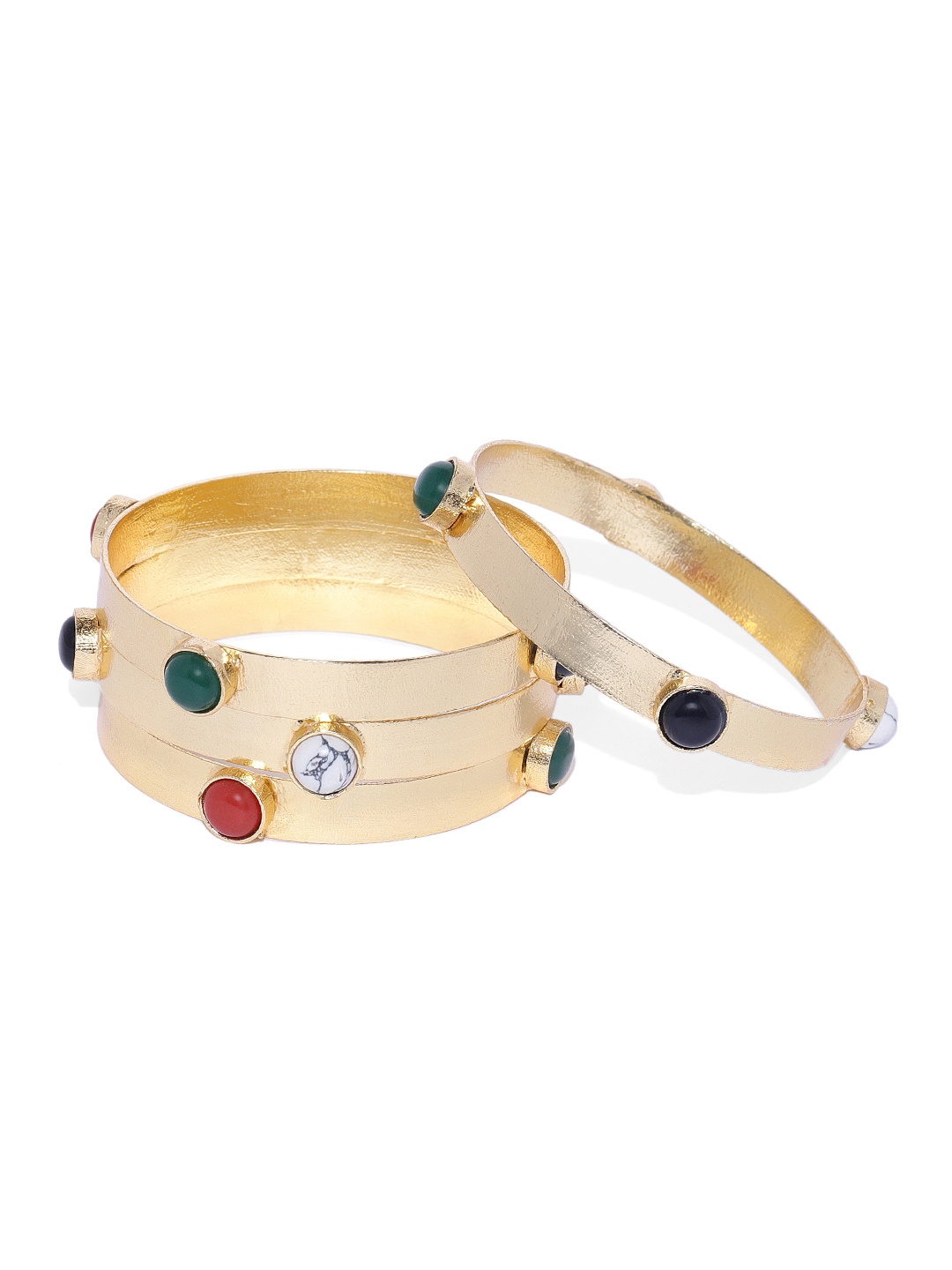 

ARUS Women Set Of 4 Gold Toned Bangles