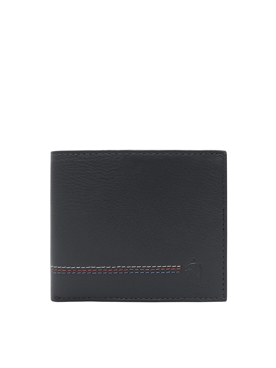 

Kara Men Black Leather Solid Two Fold Wallet