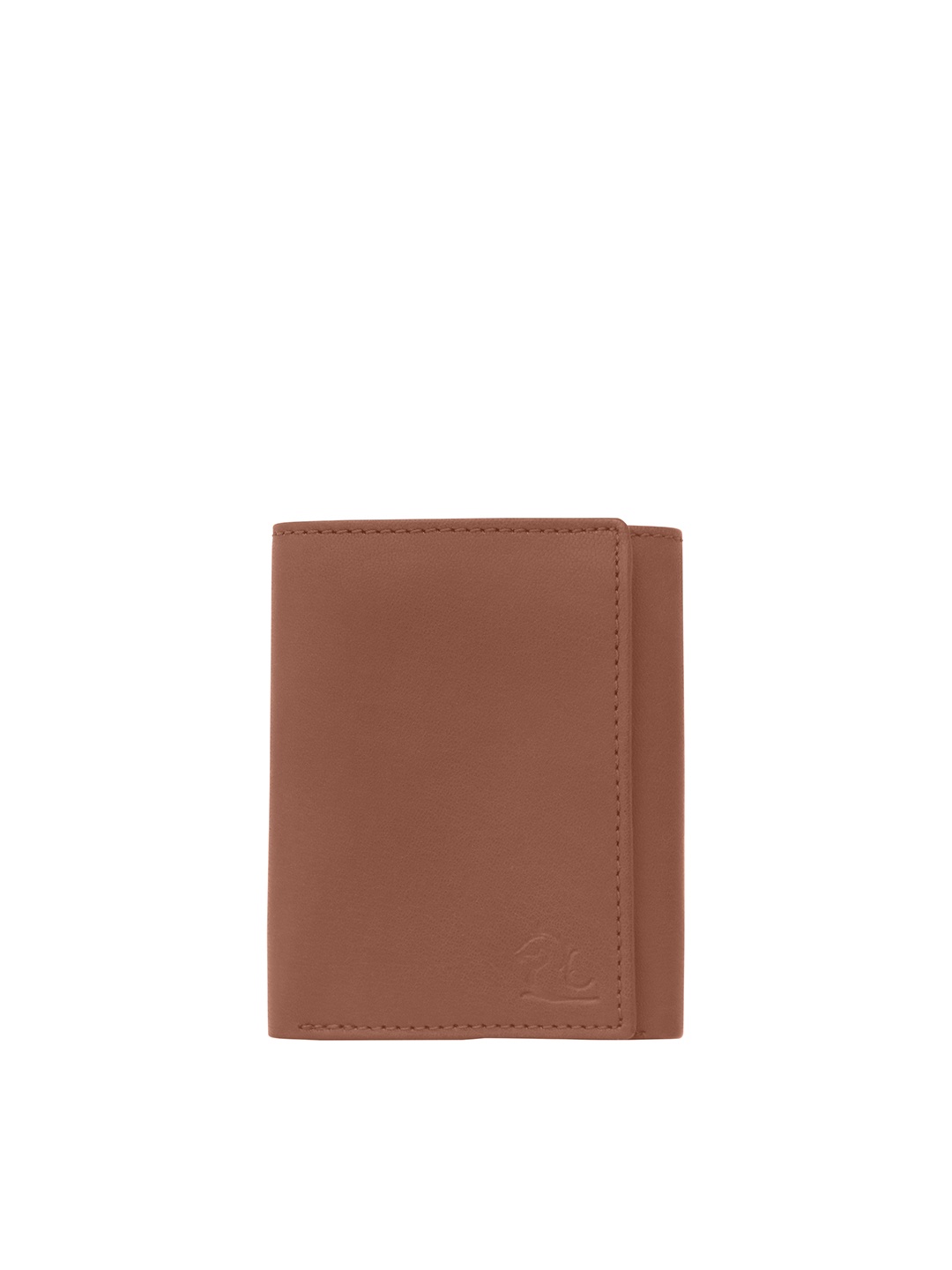 

Kara Men Tan Leather Solid Three Fold Wallet