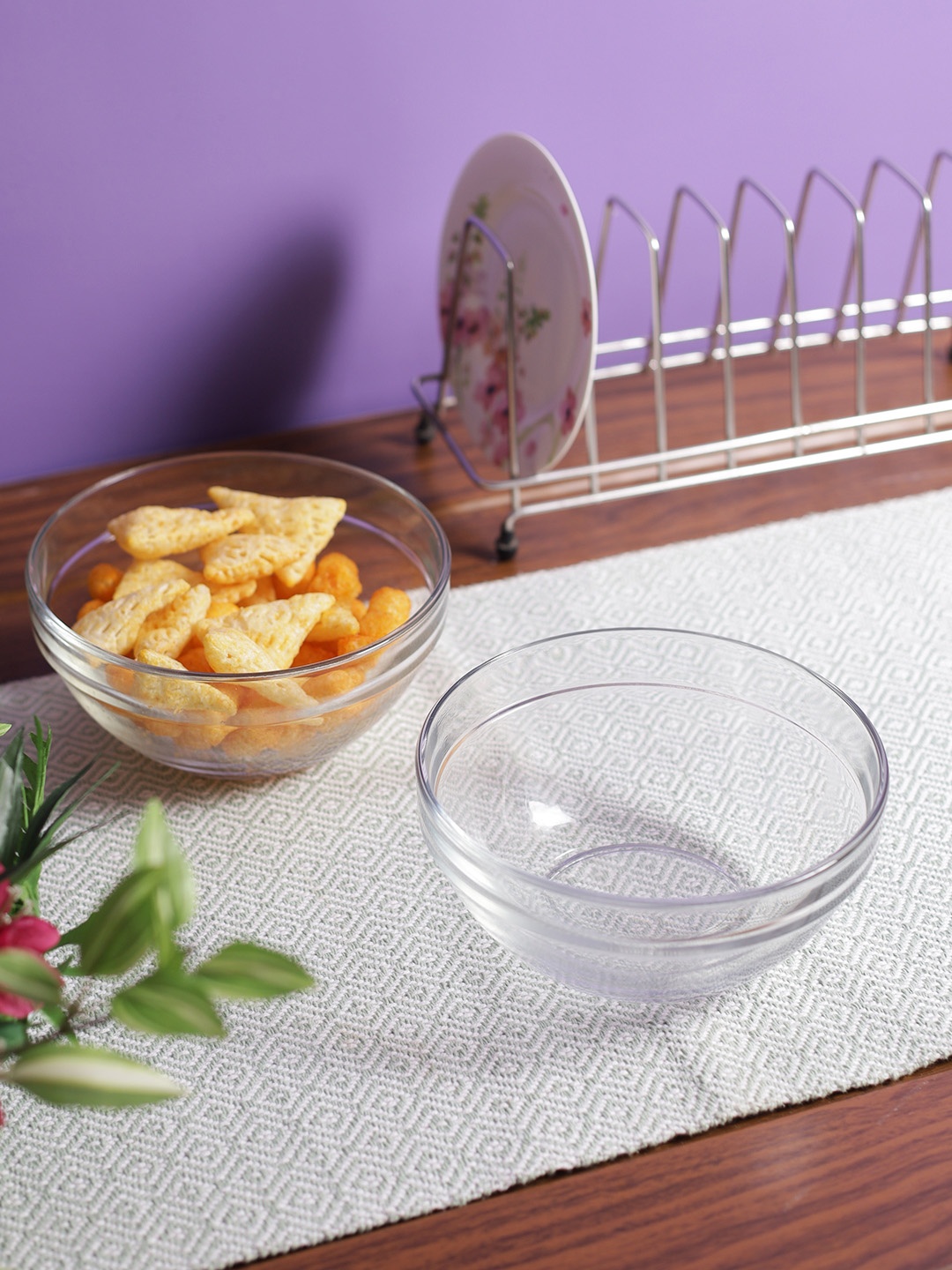 

Uniglass Set of 6 Transparent Stackable Glass Bowls