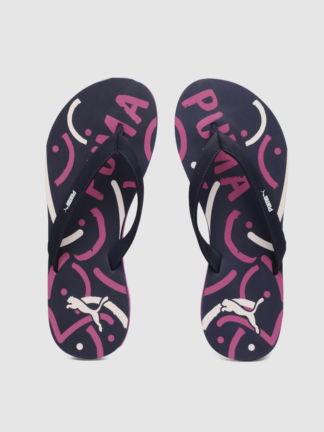 

Puma Women Navy Blue Pink Printed Ribbons v3 Thong Flip-Flops