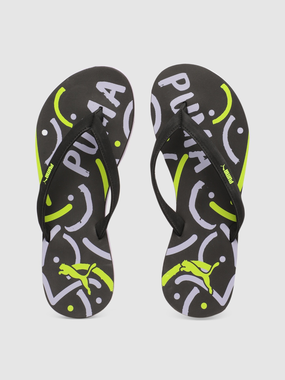 

Puma Women Black & Yellow Printed Thong Flip-Flops