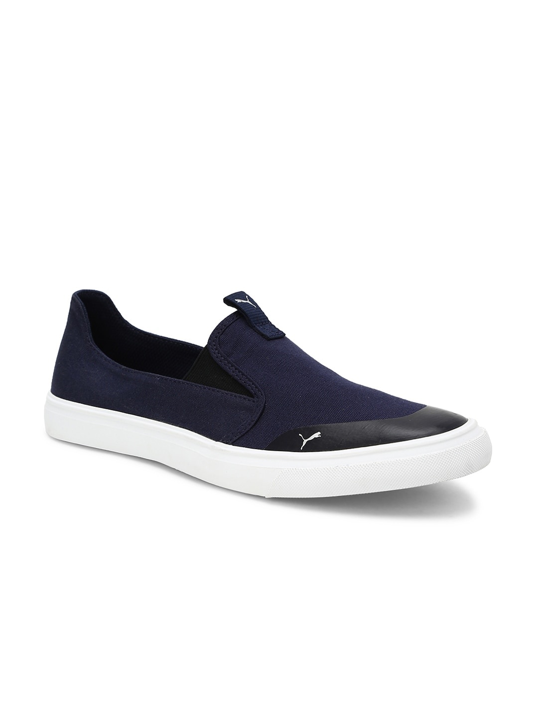 

Puma Unisex Navy Blue Black Colourblocked Lazy Knit Slip On Loafers