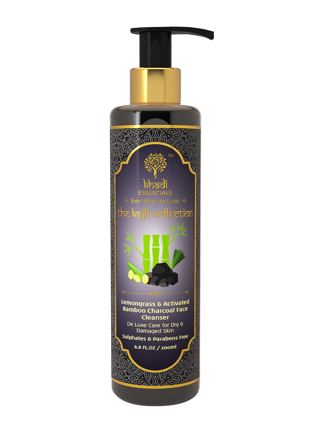 

Khadi Essentials Charcoal Vitamin C Face Wash with Multani Mitti for De Tan and Blackheads, Black