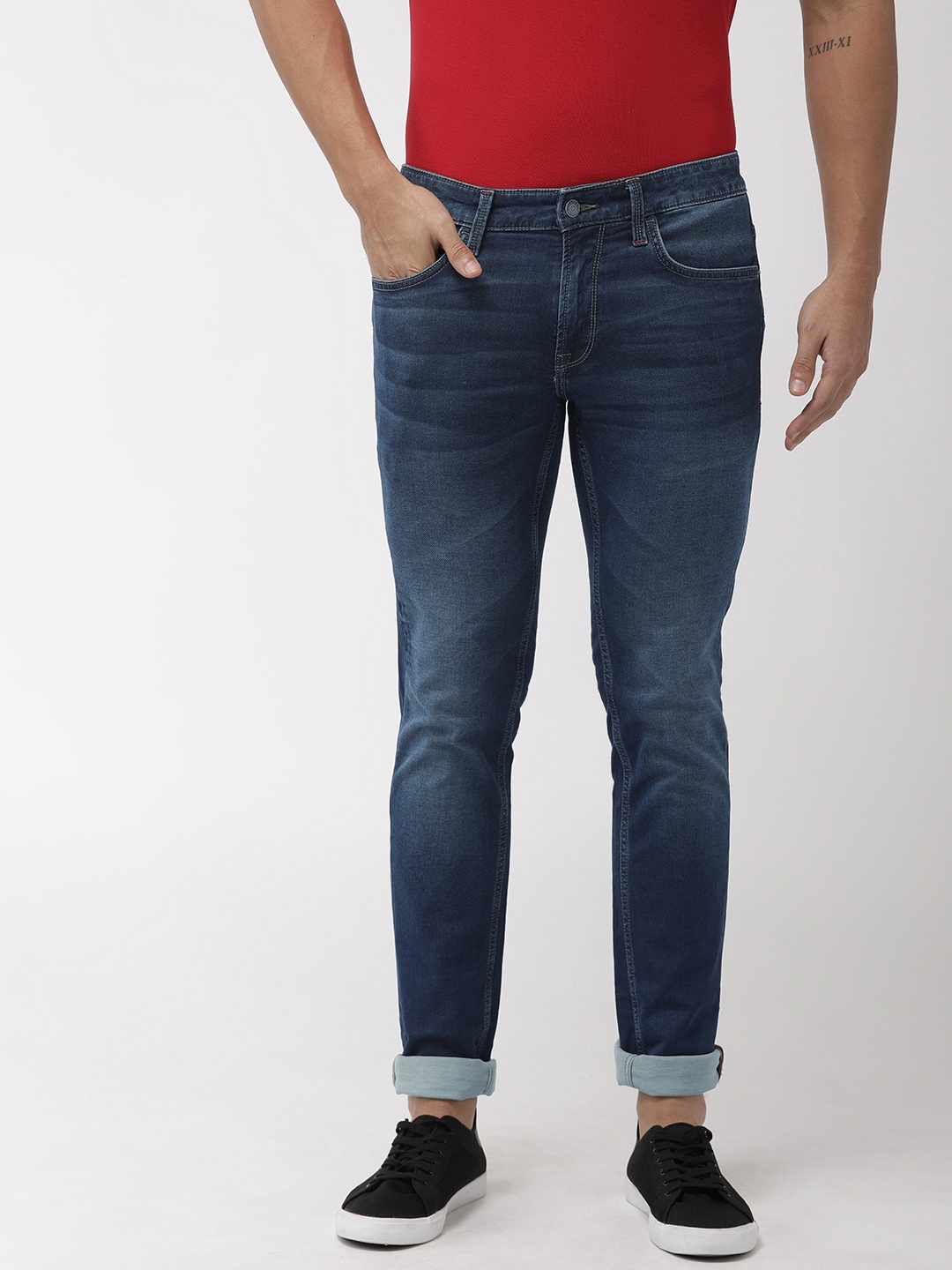

Indian Terrain Men Blue Brooklyn Slim Fit Mid-Rise Clean Look Stretchable Jeans