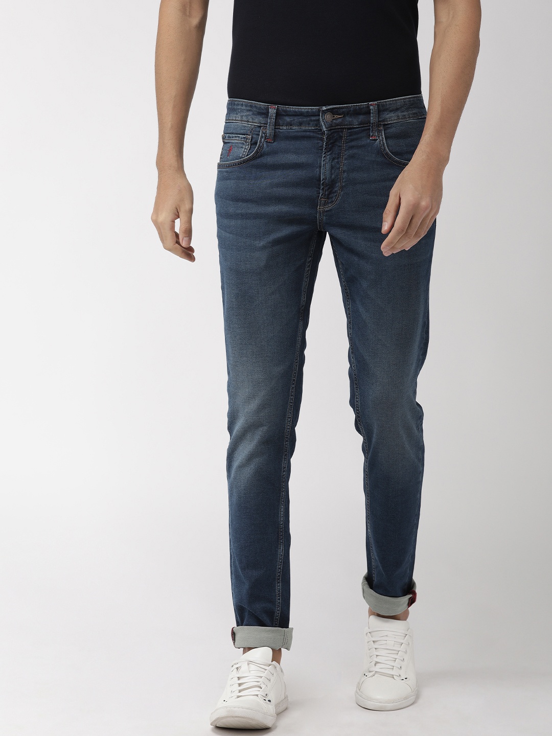 

Indian Terrain Men Blue Kruger Skinny Fit Low-Rise Clean Look Stretchable Jeans
