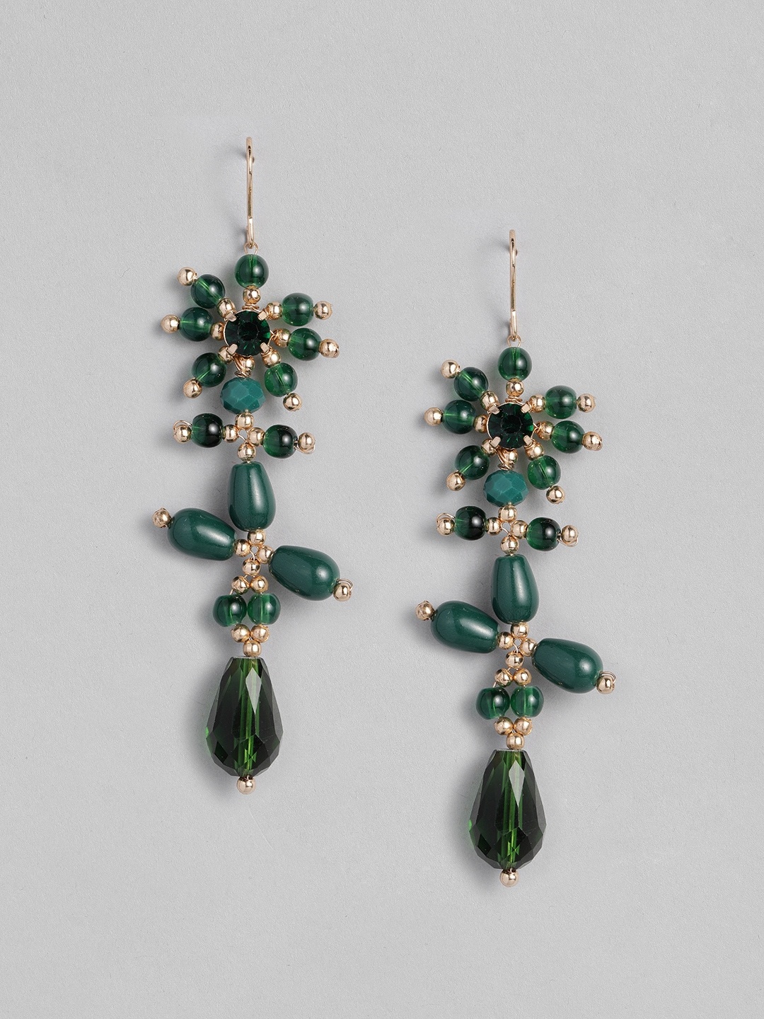 

Accessorize Green Floral Drop Earrings