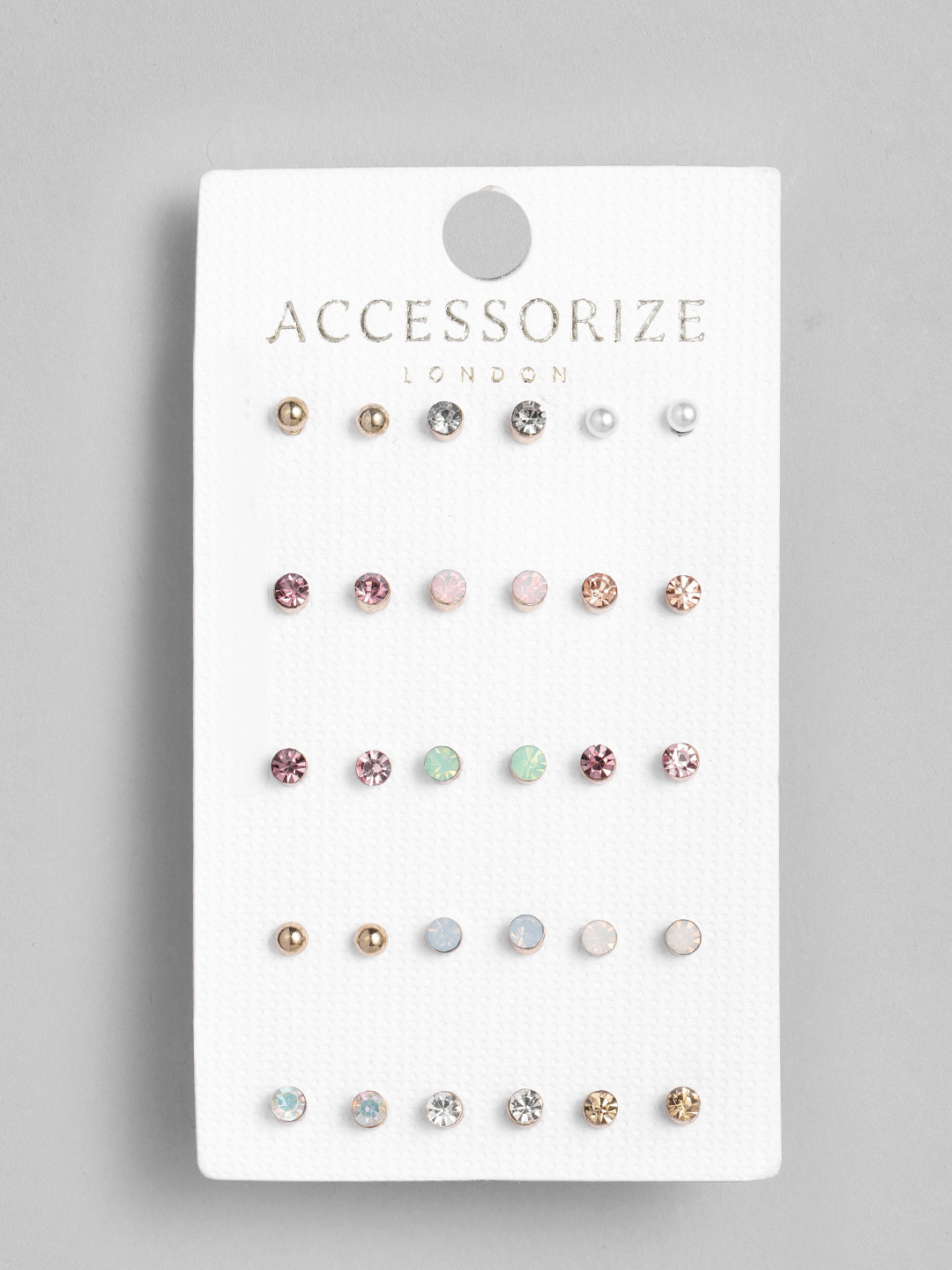 

Accessorize Set of 15 Multicoloured Circular Studs, Multi