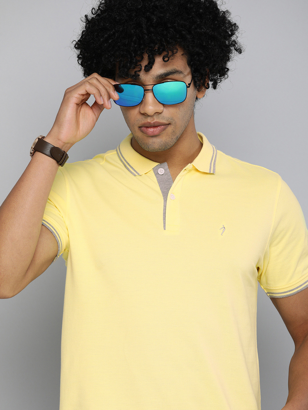 

Indian Terrain Men Yellow Polo Collar T-shirt