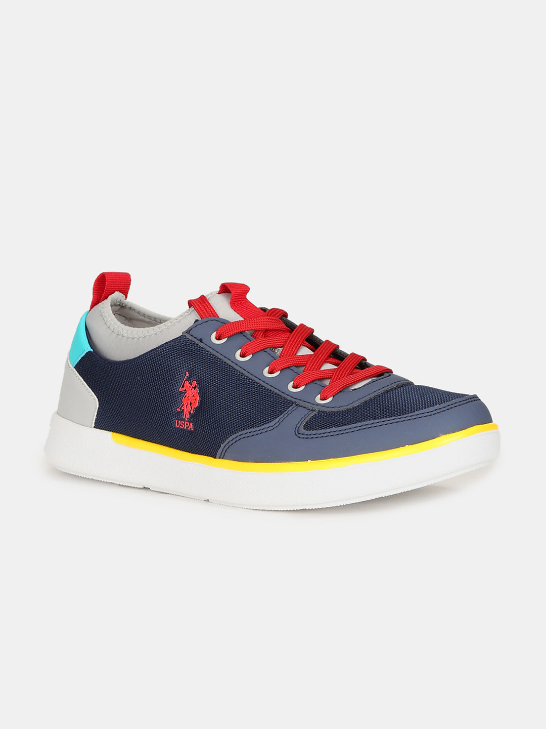 

U.S. Polo Assn. Men Blue & Grey Colourblocked Sneakers