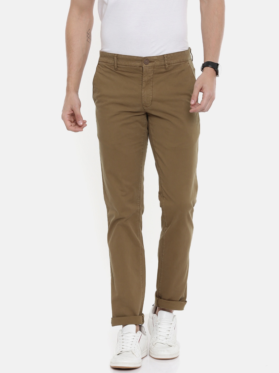

Parx Men Khaki Lowell Tapered Fit Solid Chinos