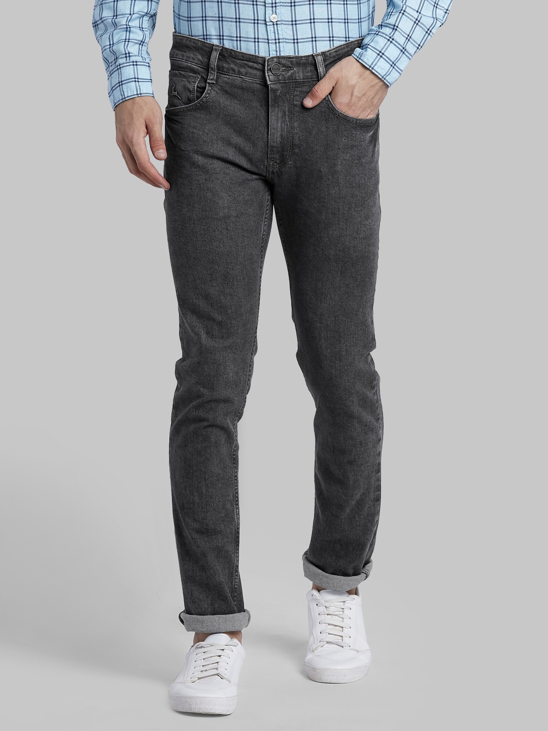 

Parx Men Grey Tapered Fit Mid-Rise Clean Look Stretchable Jeans