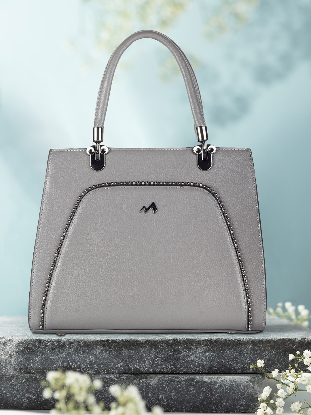 

Metro Grey Solid Handheld Bag