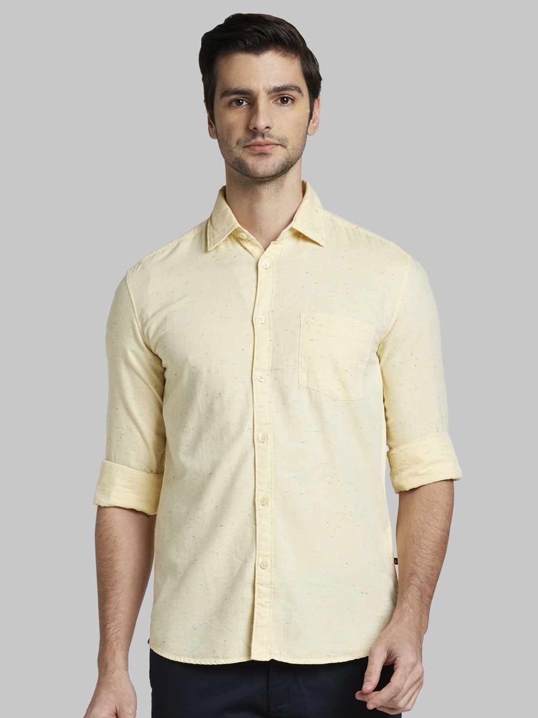 

Parx Men Yellow Slim Fit Solid Casual Shirt