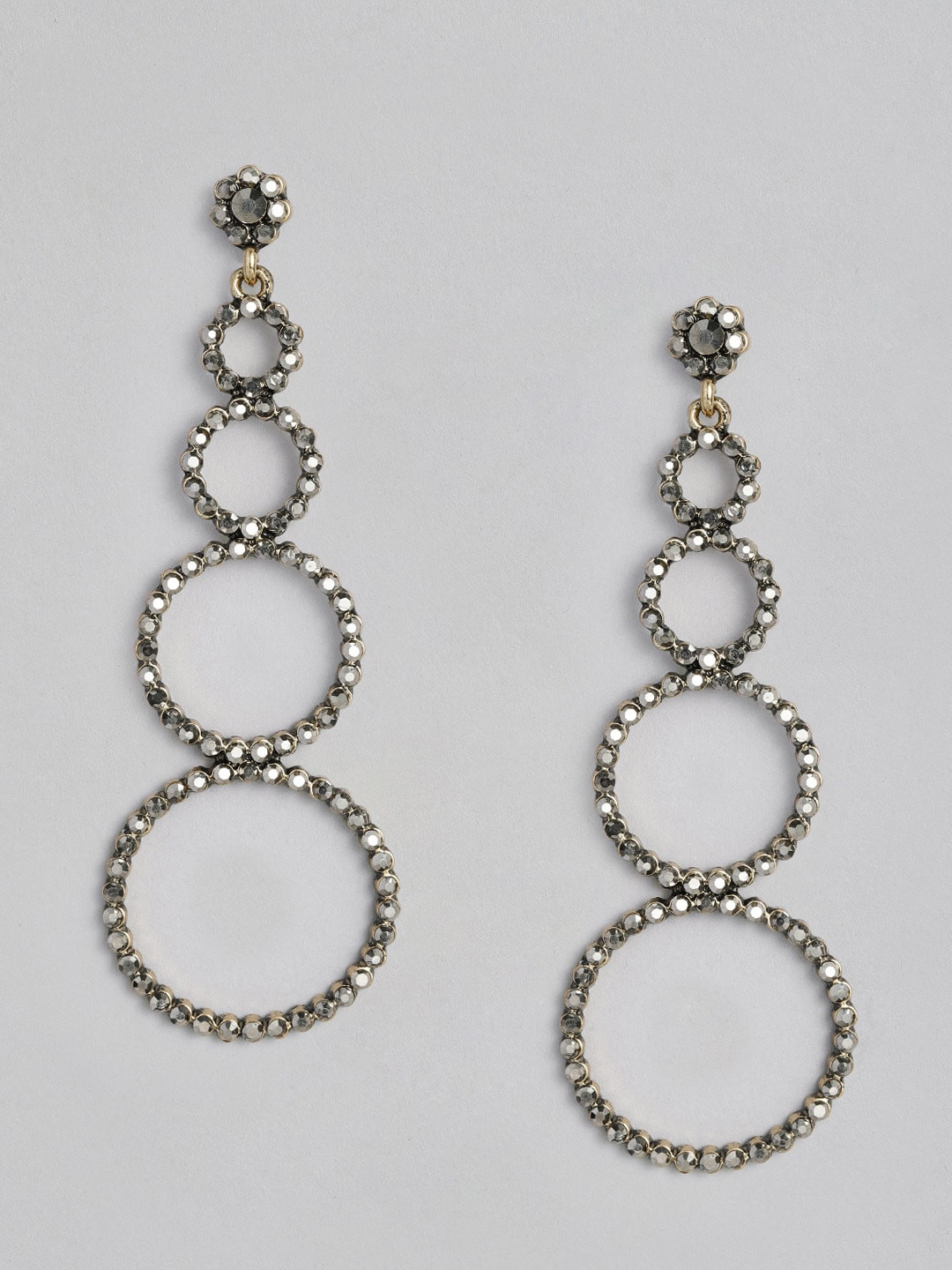 

justpeachy Silver-Plated Contemporary Drop Earrings