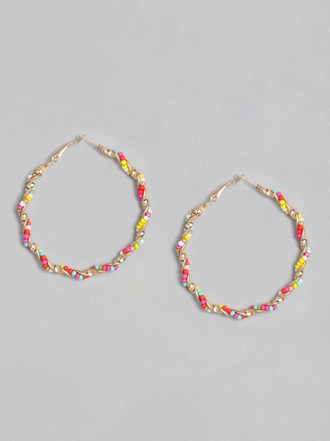 

justpeachy Multicoloured Circular Hoop Earrings, Multi
