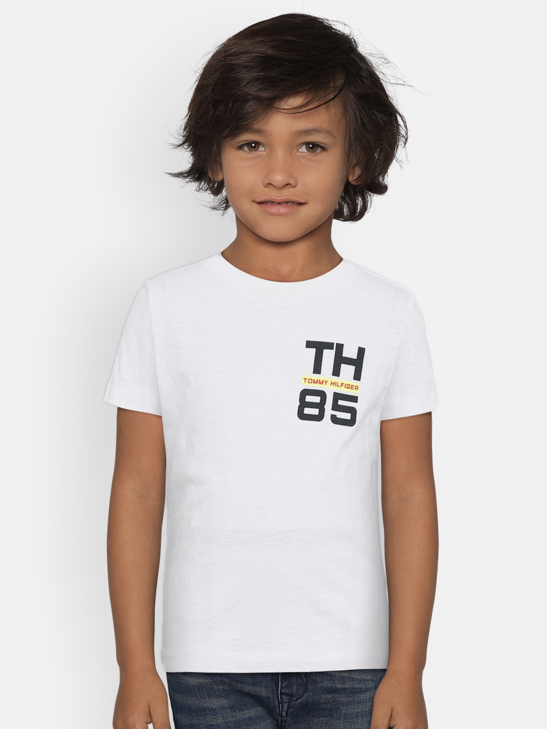 

Tommy Hilfiger Boys White Solid Round Neck T-shirt