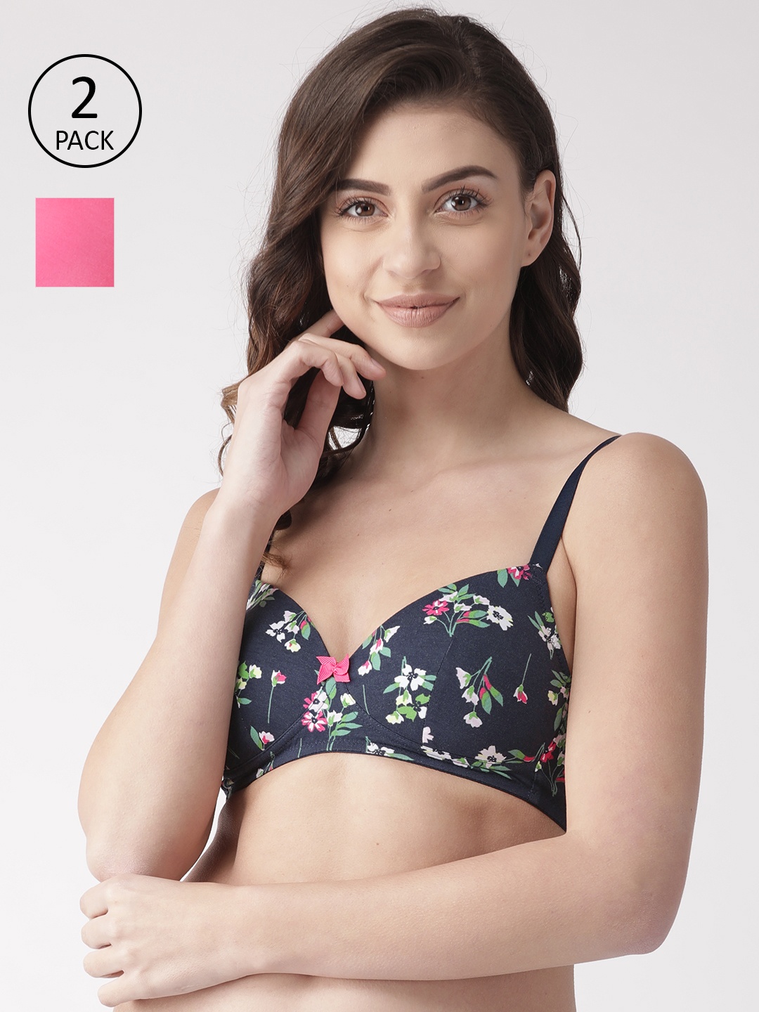 

Marks & Spencer Pack of 2 T-Shirt Bra T333212X, Navy blue