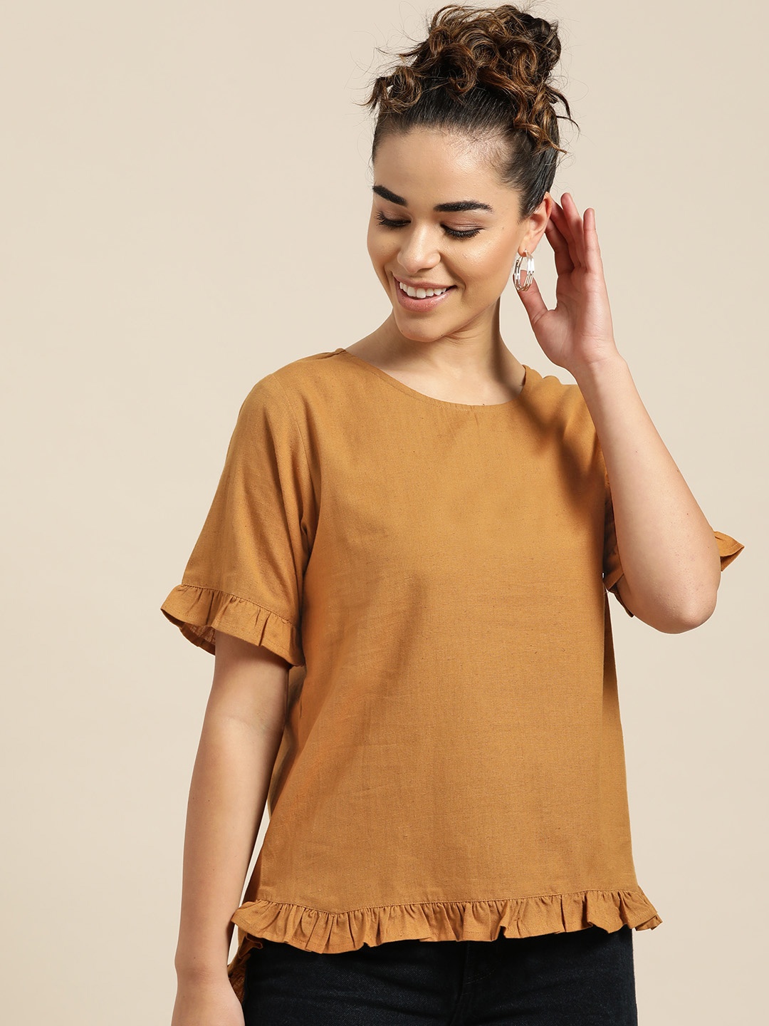 

Shae by SASSAFRAS Women Brown Solid Top