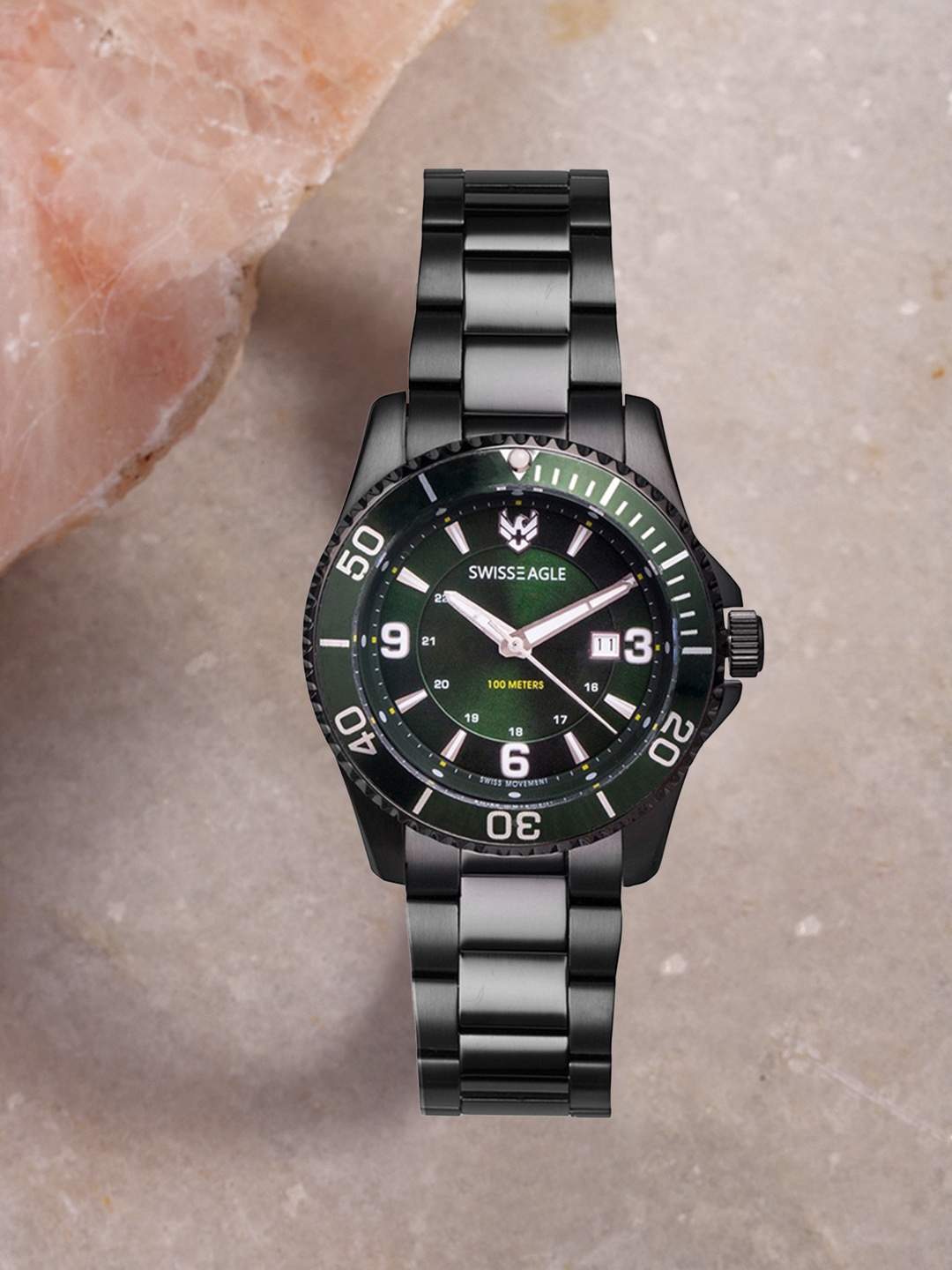 

Swiss Eagle Men Green Analogue Watch SE-9171-44