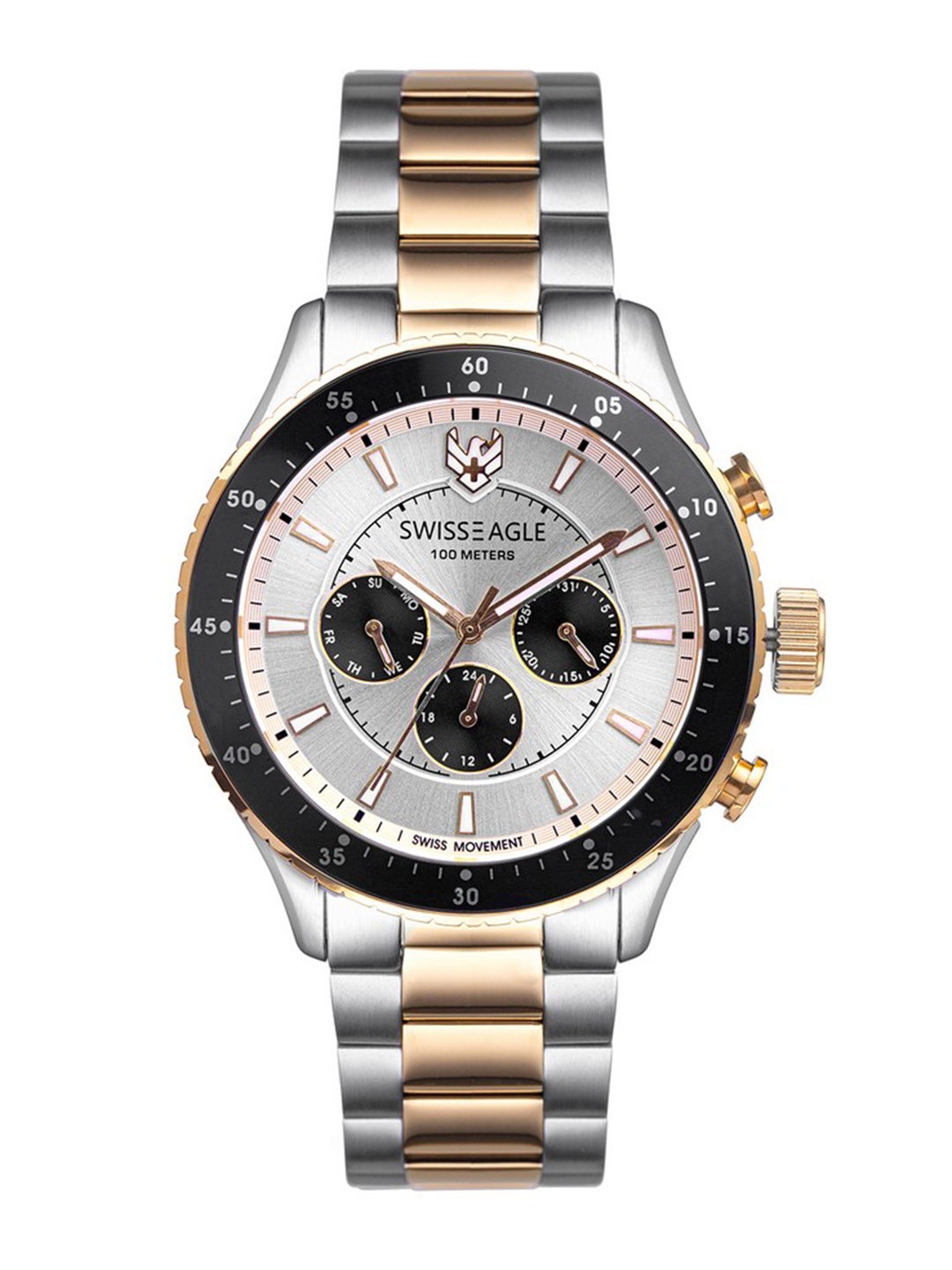 

Swiss Eagle Men Silver-Toned Analogue Watch SE-9163-33