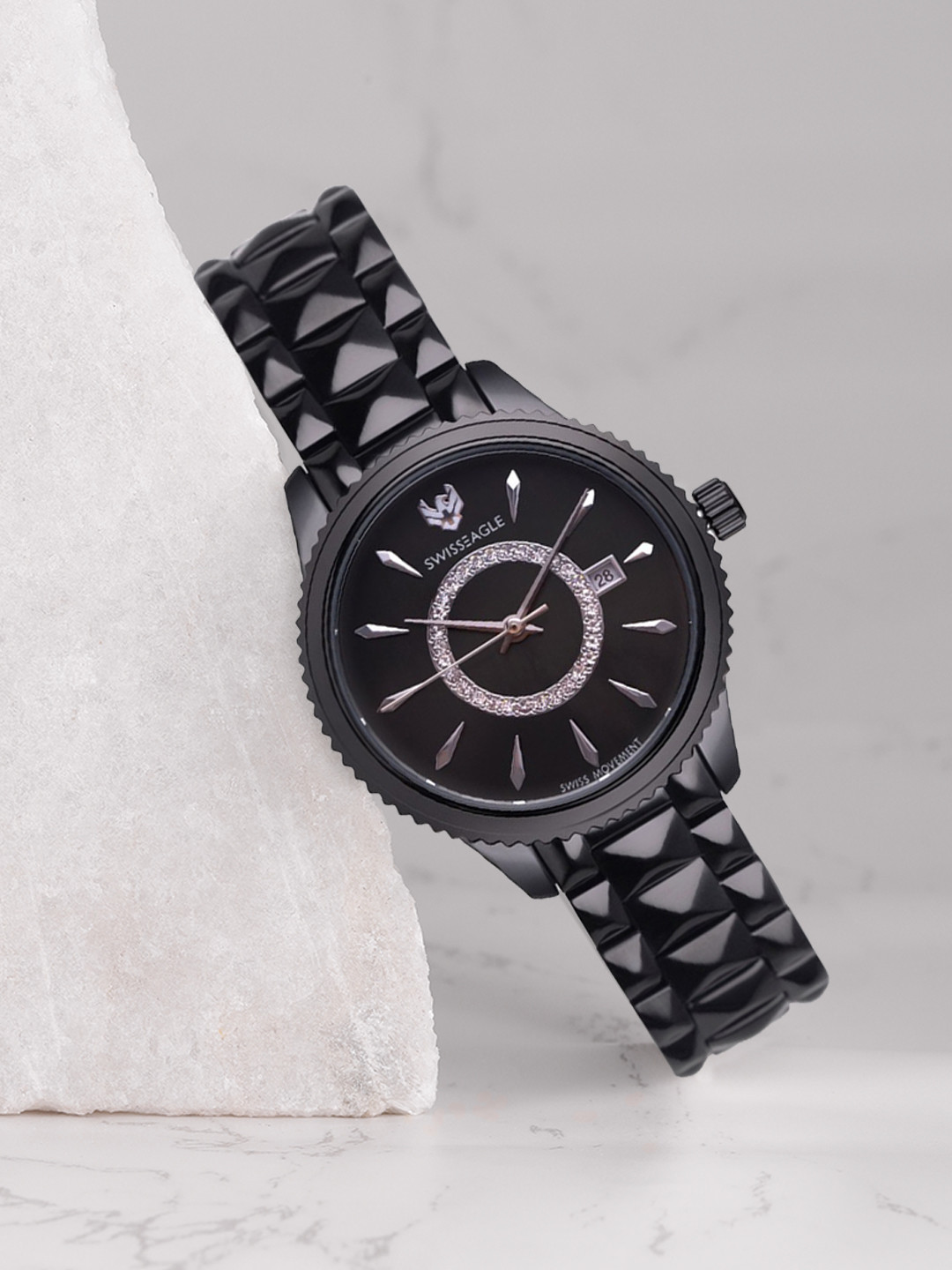 

Swiss Eagle Women Black Analogue Watch SE-9167-33