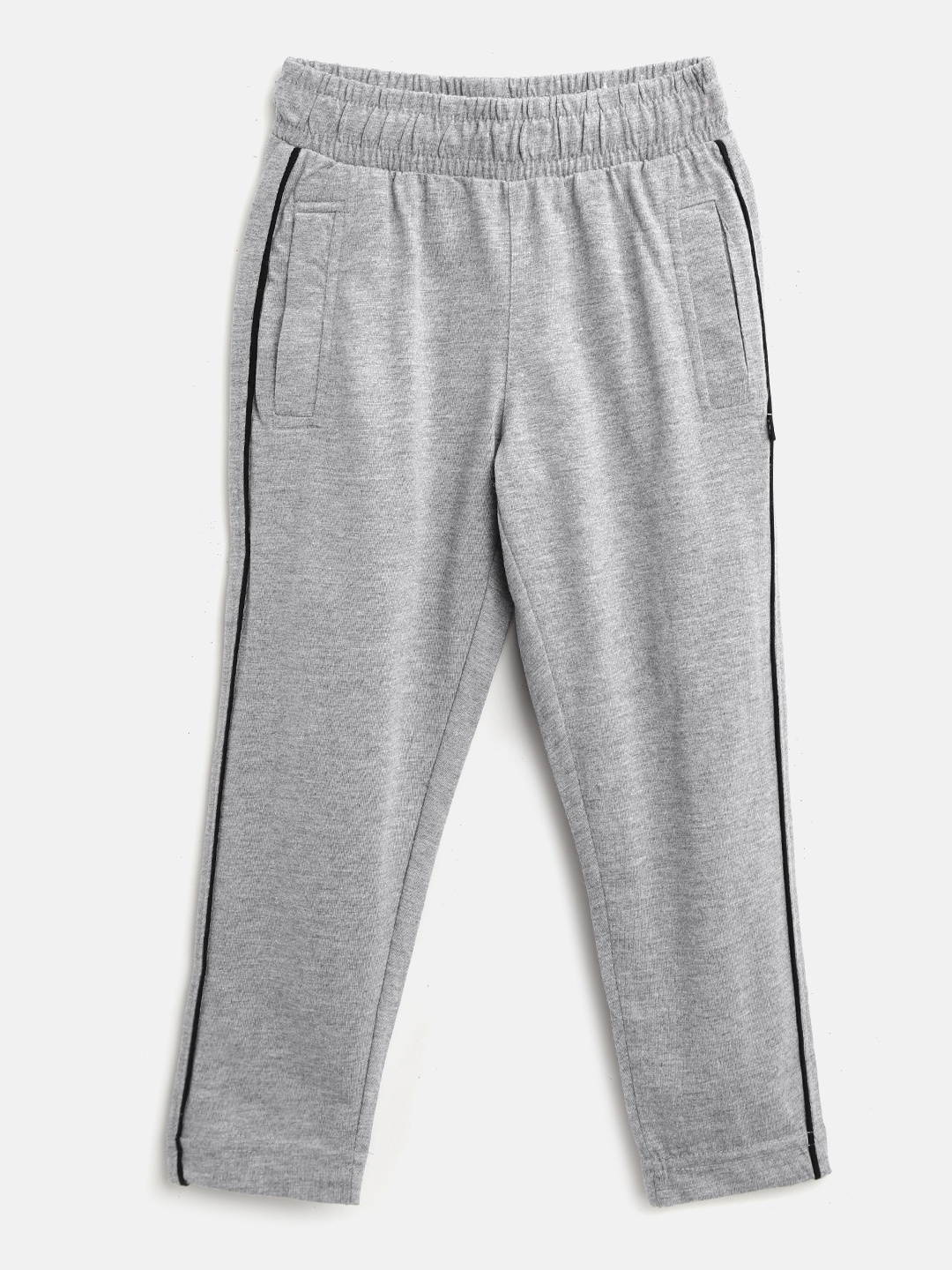 

PROTEENS Boys Grey Melange Solid Track Pants